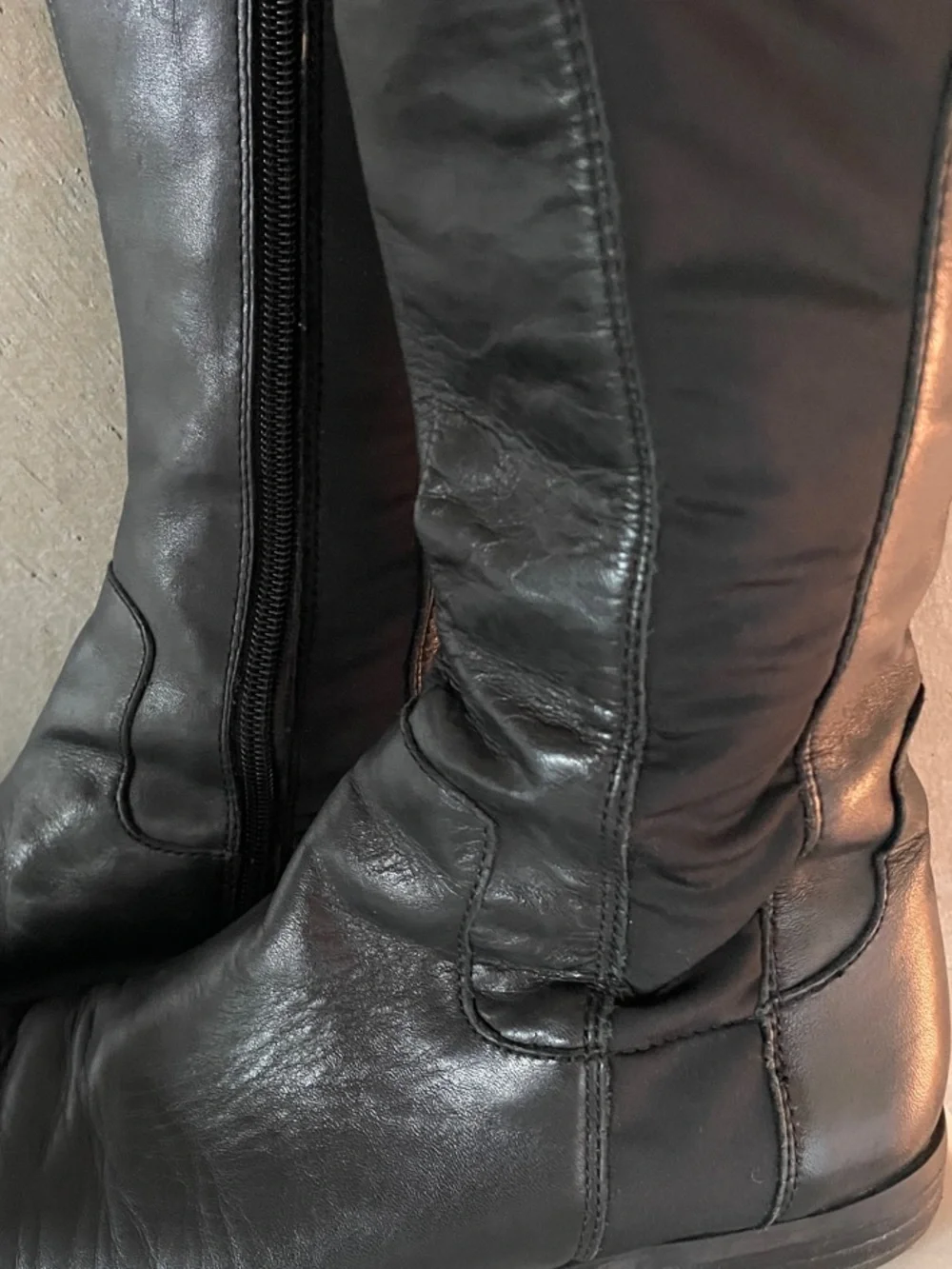 Franco Sarto Black Glove-Leather Over-The-Knee Boots